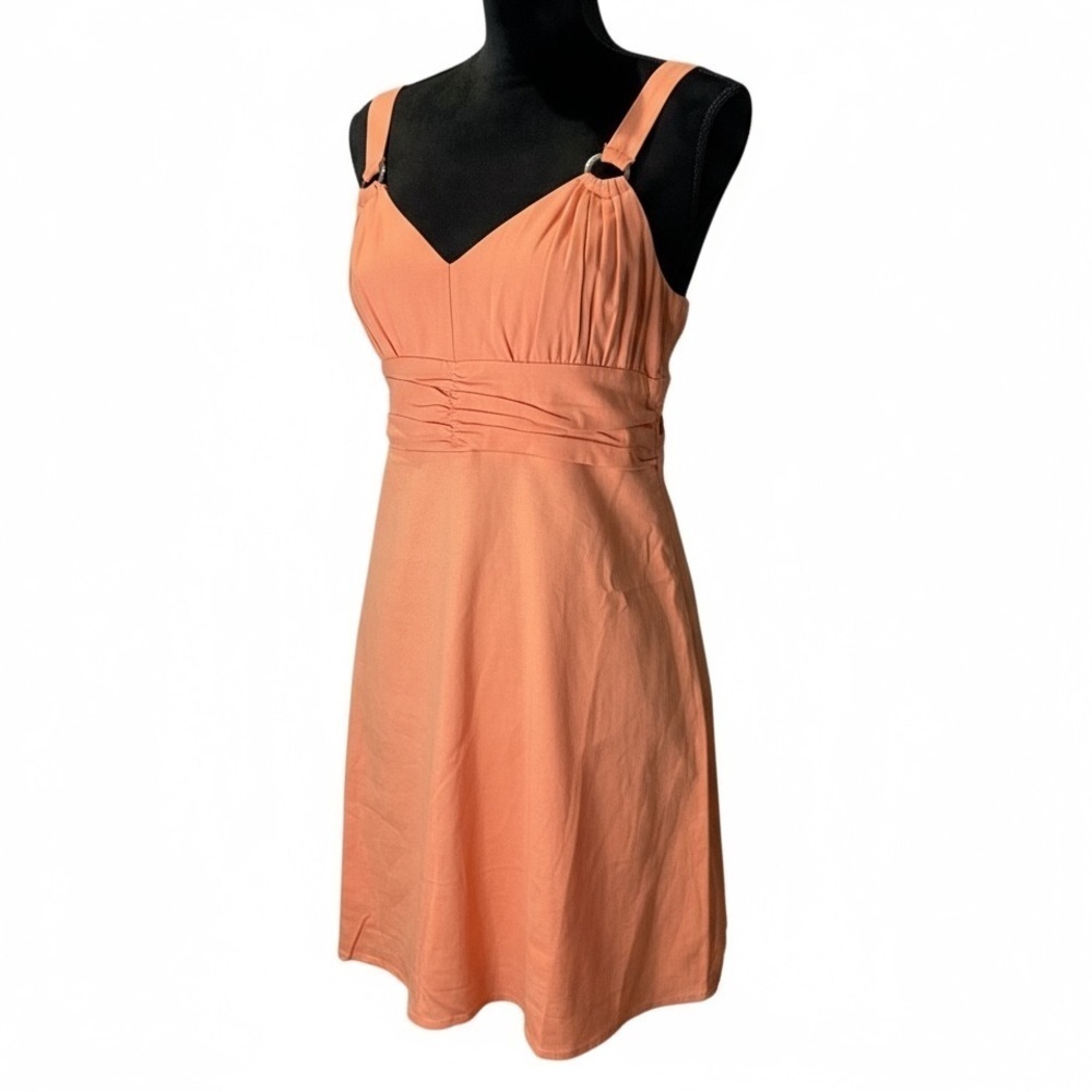 Very J Coral Sleeveless Midi Dress